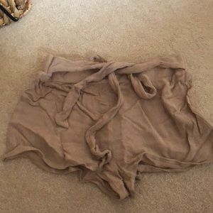 Tan wrap around shorts- size XS